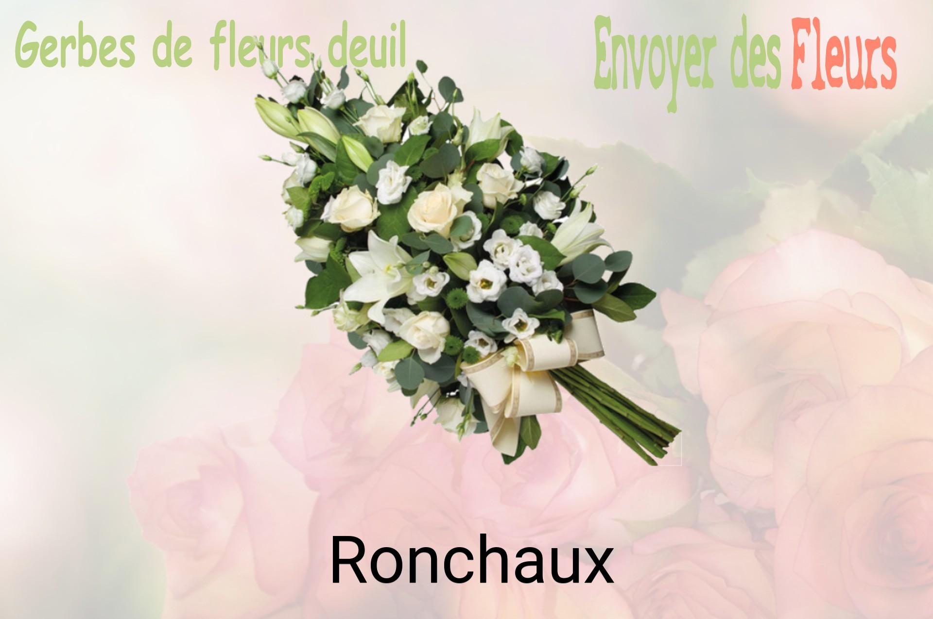 Gerbe de fleurs de deuil livrée à Ronchaux